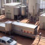 Fábrica de laticínios no Brasil representando aquisição do Grupo Piracanjuba pela Básel Lácteos para expansão em queijos premium.