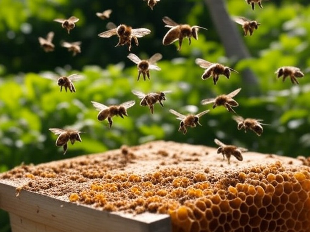 Abelhas voando perto de colmeia na Mata Atlântica brasileira, ilustrando estudo sobre emoções como otimismo e pessimismo.