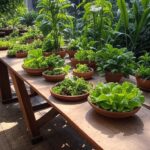 Evento no Sesc São Paulo promovendo plantas alimentícias não convencionais como ora-pro-nóbis e taioba em jardim urbano.