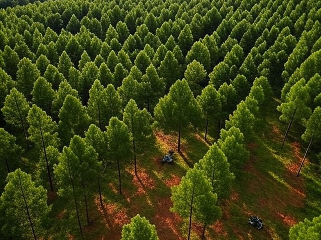 Plantação florestal no Paraná com tecnologia de silvicultura de precisão revolucionando o setor em 2026.