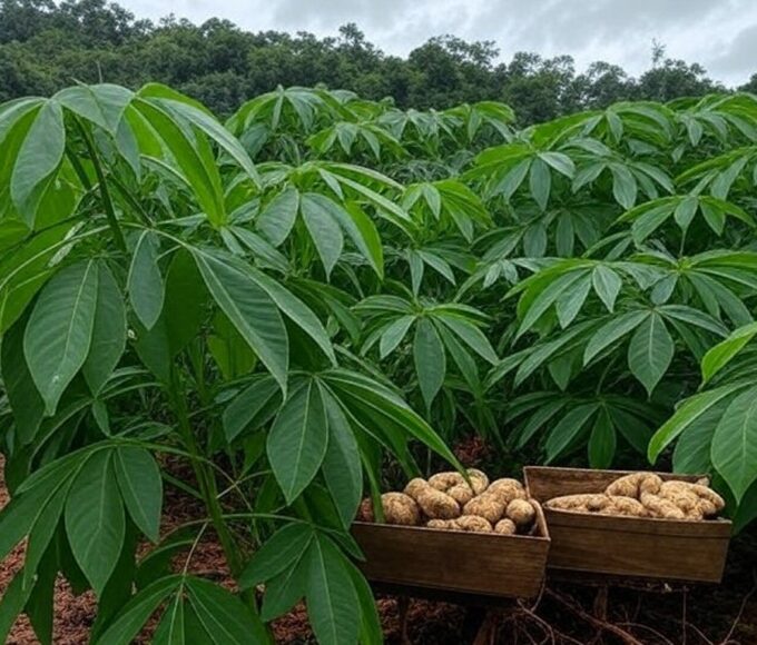 Plantação de mandioca no Amapá, com tucupi contra vassoura-de-bruxa, pesquisa da Embrapa premiada.