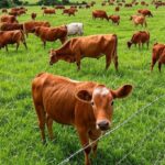Rebanho de bois em pastagem brasileira, ilustrando o mercado de boi gordo com preços em alta devido a escalas curtas de abate.