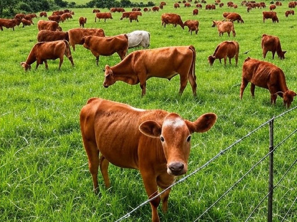 Rebanho de bois em pastagem brasileira, ilustrando o mercado de boi gordo com preços em alta devido a escalas curtas de abate.