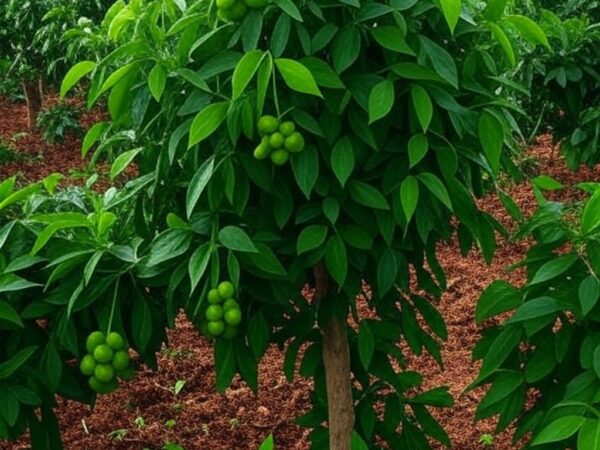 Plantação de pimenta-do-reino no Brasil, ilustrando tecnologia da Embrapa para redução de agrotóxicos em 70%.