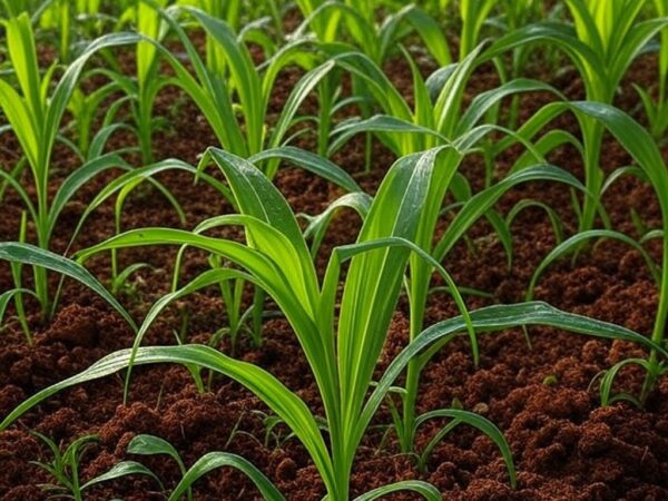 Lavoura sustentável em Minas Gerais com hidrogel de resíduos de papel para reduzir consumo de água na agricultura.