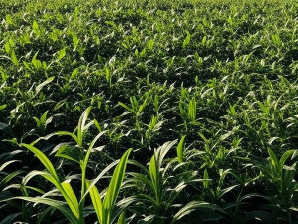 Campos de soja no Brasil representando importações agrícolas no acordo Mercosul-UE.