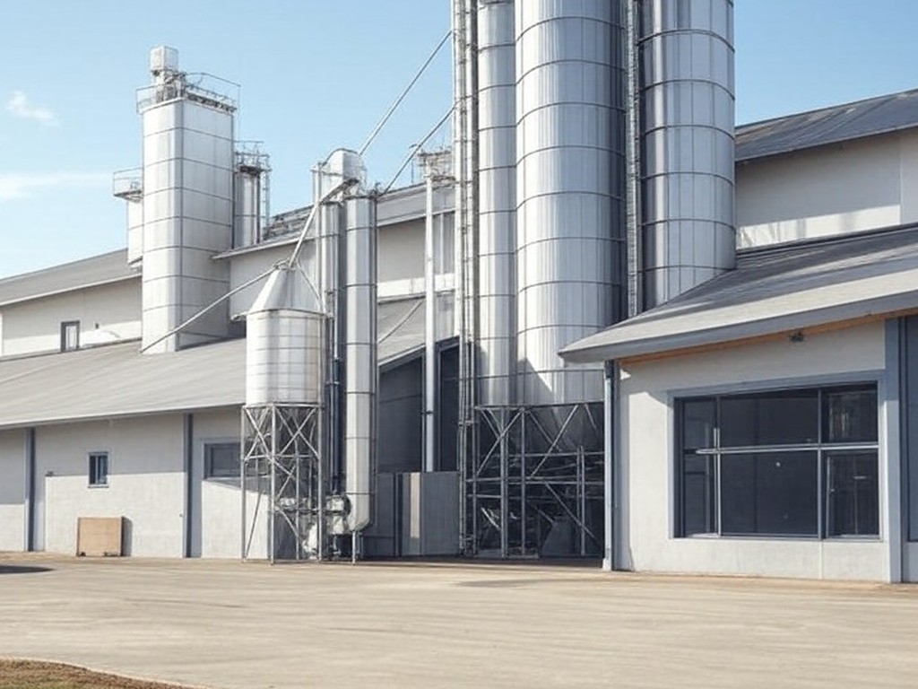 Unidade industrial da Josapar no Rio Grande do Sul, renovando certificações FSSC 22000, em paisagem pampeana.