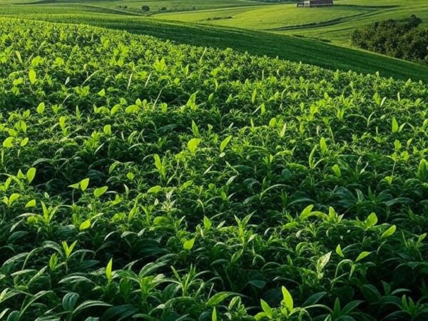 Campos de soja no Brasil simbolizando acordo Mercosul-UE e exportações agrícolas para Europa.