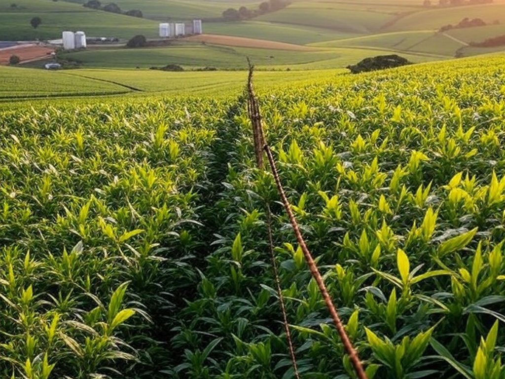 Paisagem rural no Paraná simbolizando acordo histórico que encerra conflito fundiário de 20 anos.