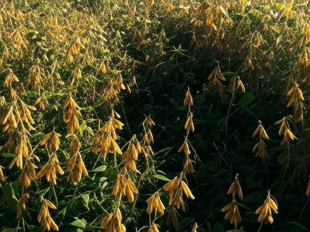 Campos de cultivo de grãos no Brasil, representando projeção recorde de produção global de 2,461 bilhões de toneladas.