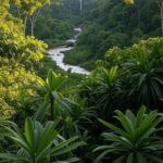 Plantação de monguba na Amazônia brasileira, planta com potencial para substituir café, cacau e gerar biocombustíveis.
