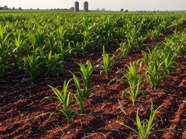 Campo agrícola no Brasil com sementes para plantio, representando aprovação de PL sobre uso de sementes protegidas por produtores rurais.