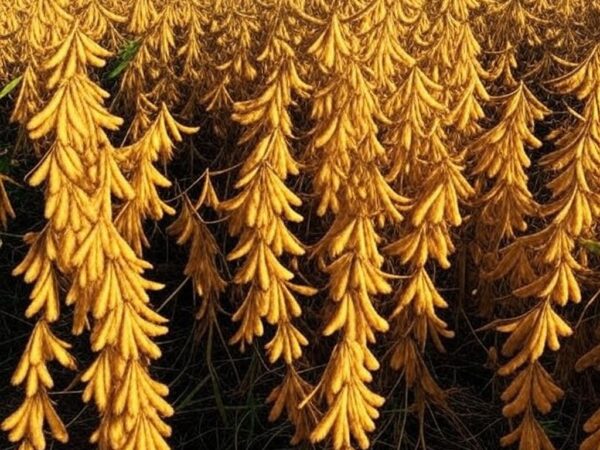 Campo de soja no Brasil representando exportações de grãos da Argentina com US$ 1,85 bi em janeiro de 2026.