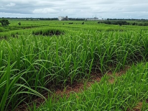 Plantação de cana-de-açúcar em Pernambuco, representando prejuízos no setor sucroenergético.