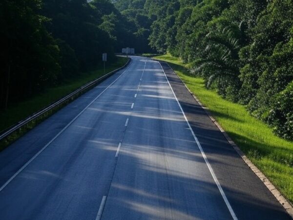 Rodovia na Amazônia representando o Programa Rotas de Integração Sul-Americana oficializado pelo governo brasileiro.