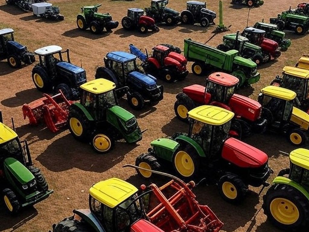 Feira rural Show Rural Coopavel no Paraná, com estandes e máquinas agrícolas em meio a campos de cultivo.