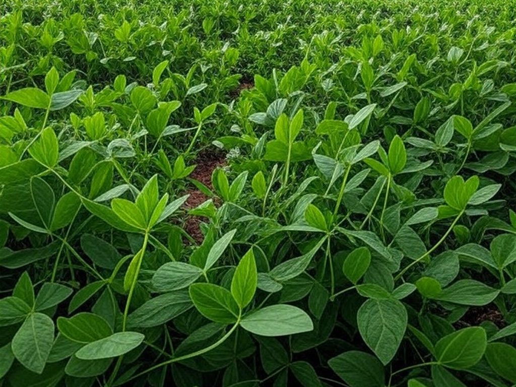 Plantação de soja no Brasil ilustrando mercado com preços mistos e quedas na CBOT.