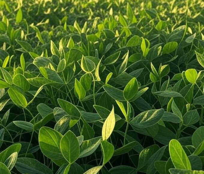 Plantação de soja, trigo e tecnologias florestais em feira agrícola no Show Rural 2024 da Embrapa no Brasil.