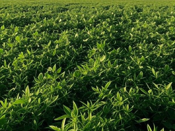 Plantação de soja no Brasil representando discussão sobre implementação do B15 em reunião virtual com Abiove.