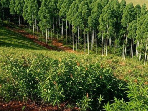 Plantação de eucaliptos editados com CRISPR aprovada pela CTNBio no Brasil.