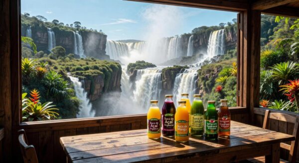 Garrafas de bebidas com vista para as Cataratas do Iguaçu em Foz do Iguaçu, primeiro município do Paraná a aderir ao Sisbi-POV.