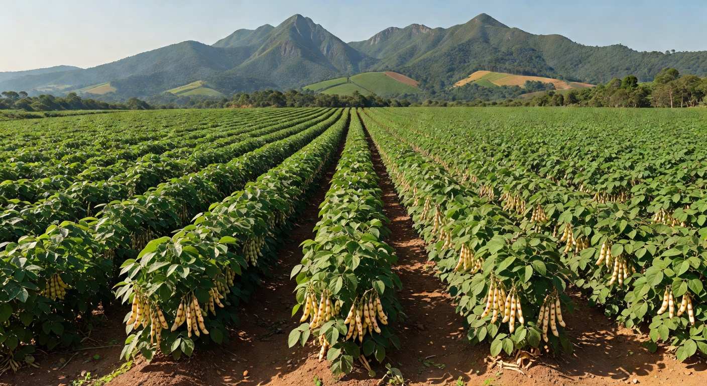 Plantação de feijão carioca em fazenda brasileira, ilustrando alta de 29,3% nos preços em fevereiro e recorde histórico.