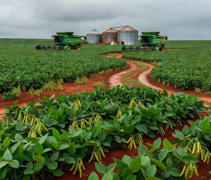 Campos de soja no Brasil pressionados pela queda de preços na Bolsa de Chicago após decisão do Fed.