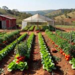 Plantação de vegetais em São Paulo, ilustrando inspeção sanitária e elevados padrões de qualidade para produtos vegetais.