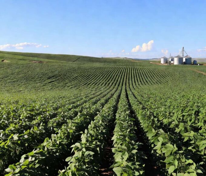 Plantação de soja no Brasil, ilustrando flexibilização de regras para exportações à China pelo Ministério da Agricultura.
