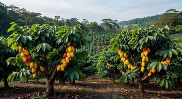 Plantação de cacau em Minas Gerais, investimento em pesquisa para polo de produção.